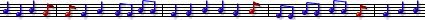 An animated GIF of musical notes flying down a staff